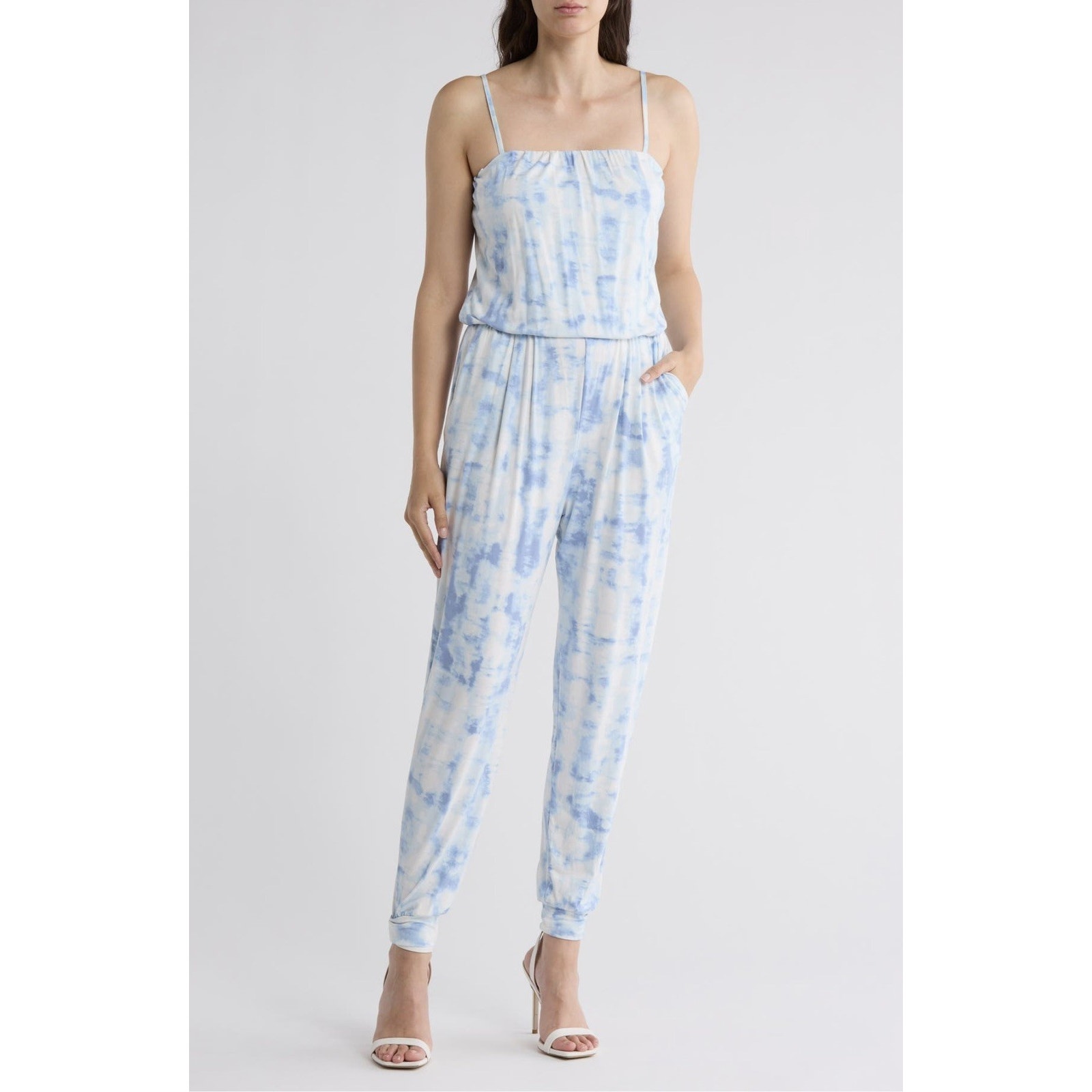 Tart Danni Stretch Jumpsuit In Sky Tie Dye W/Adjustable Straps - Womens Large